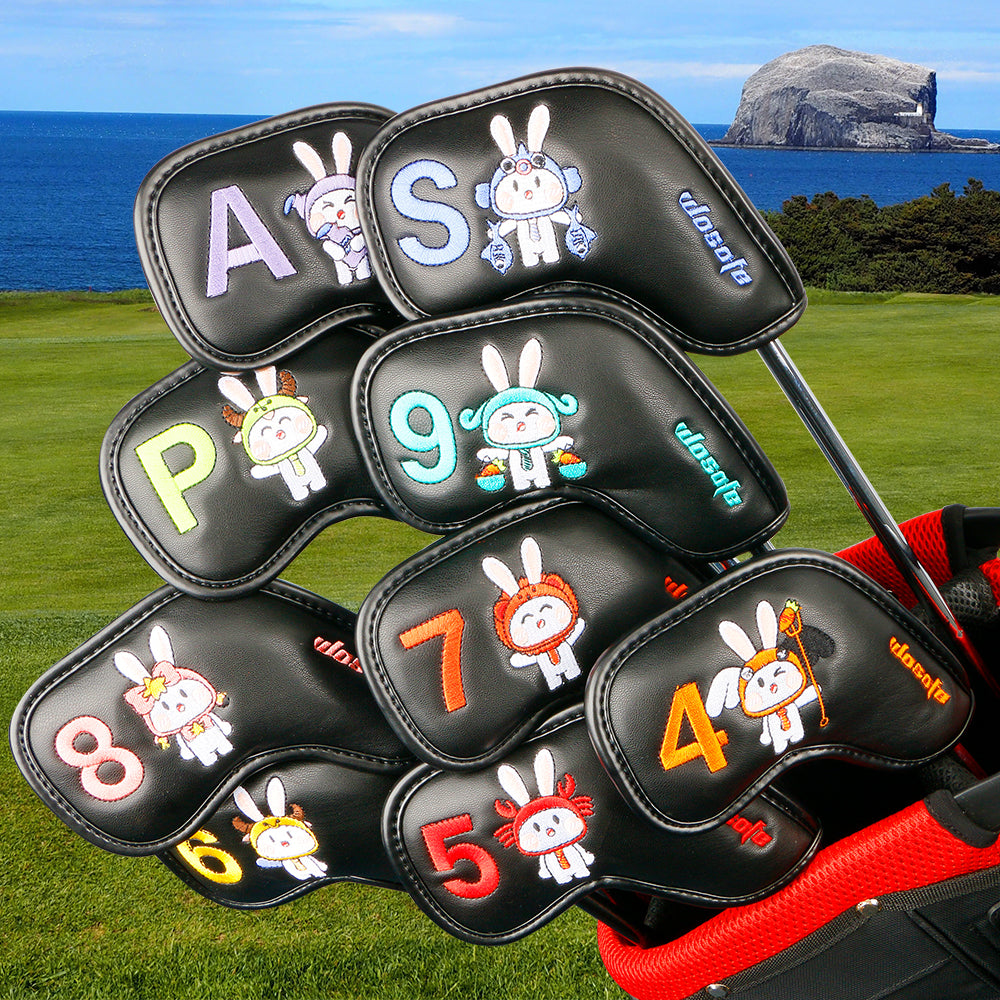 Golf Iron Headcovers Set Cartoon Rabbit Pattern