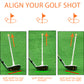 Golf Alignment Rods Golf Club Lie Angle Tool Aluminous Golf Swing Training Aid 2 Section Retractable Golf Alignment Rods