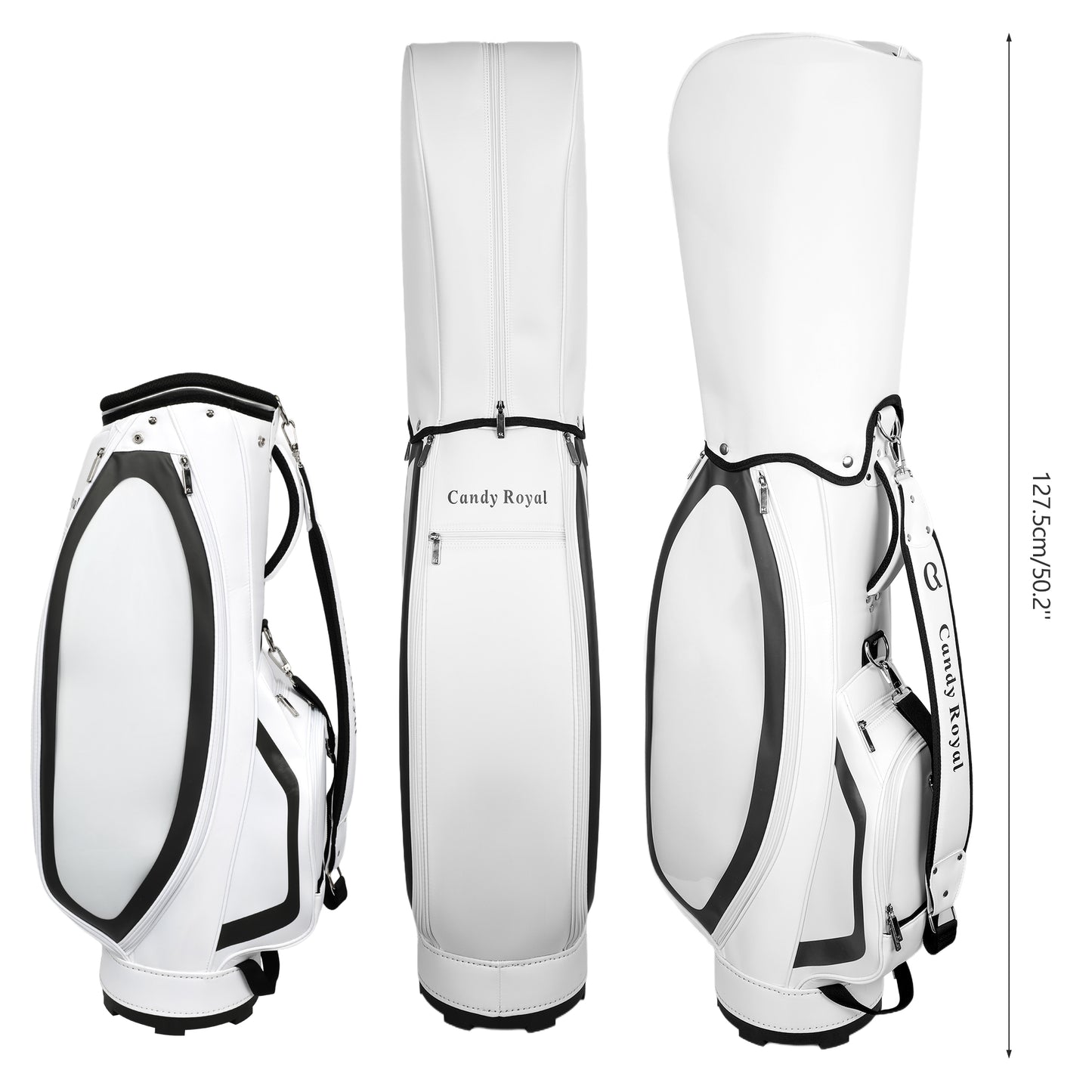 White Portable Golf Cart Bag Nylon Waterproof Lasting Durability