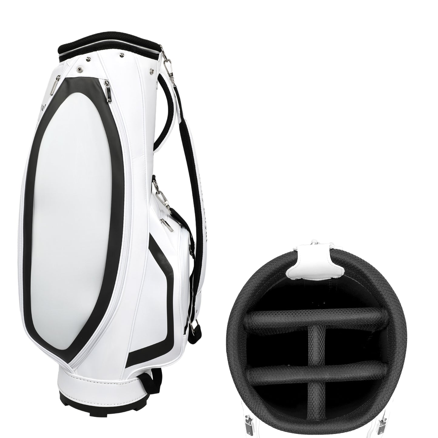 White Portable Golf Cart Bag Nylon Waterproof Lasting Durability