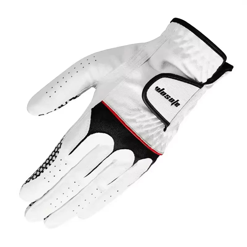 Golf Gloves Men's Left Hand Non-Slip PU Leather Gloves Soft Wear Breathable