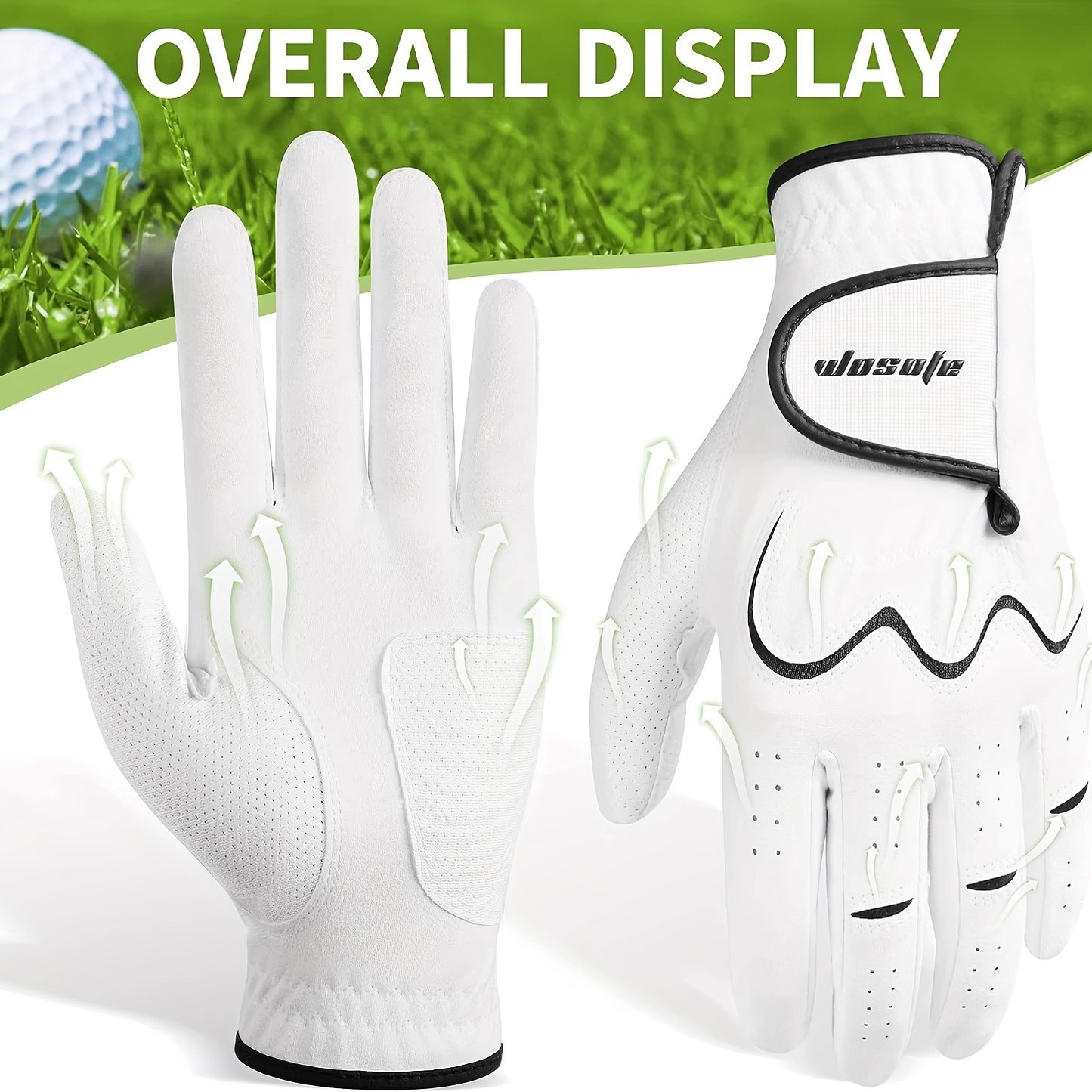 Golf Gloves Men's Left Hand Non-Slip Nano Material Soft Wear-resistant Breathable