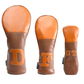 Golf Wood Head Cover PU 3PCS/Set Brown