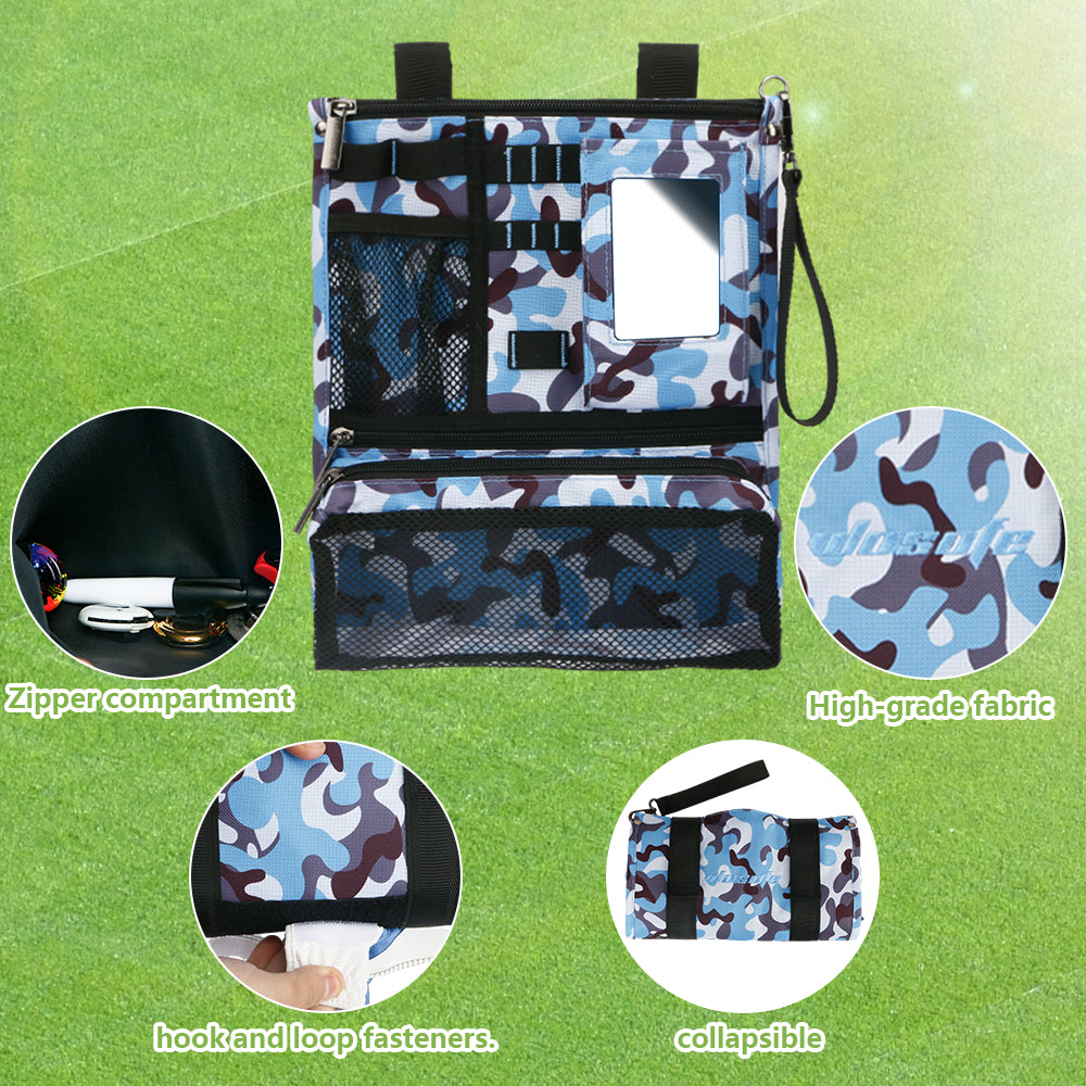 Golf Bag Accessories Bag Multifunctional Tool Organizer Bag Camouflage Blue Portable And Durable