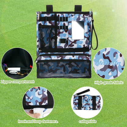 Golf Bag Accessories Bag Multifunctional Tool Organizer Bag Camouflage Blue Portable And Durable