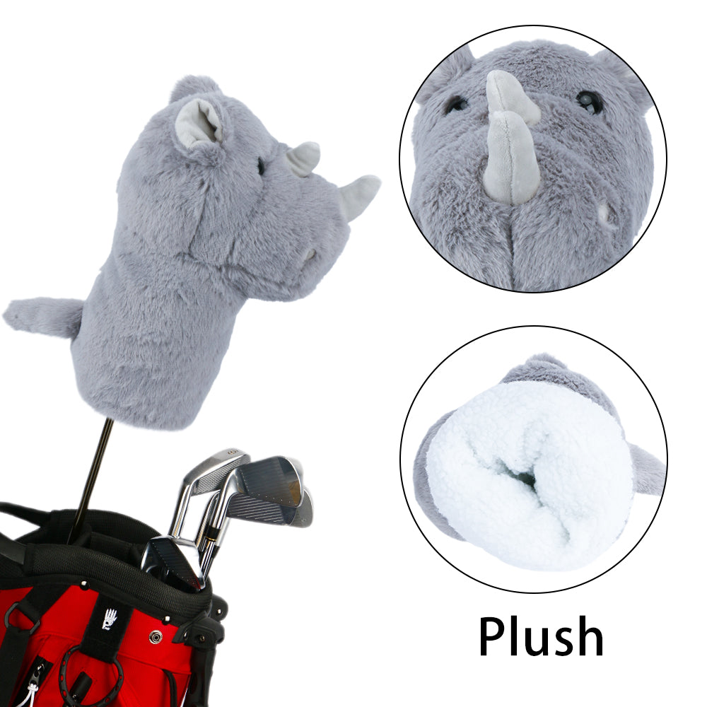 Golf Driver Headcovers Cute Rhinocerosplush Golf Head Cover