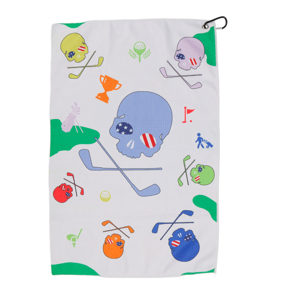 M03 Golf Towel Super Fiber Waffle Towel Double Sided Printed Pattern Golf Bag Golf Gift