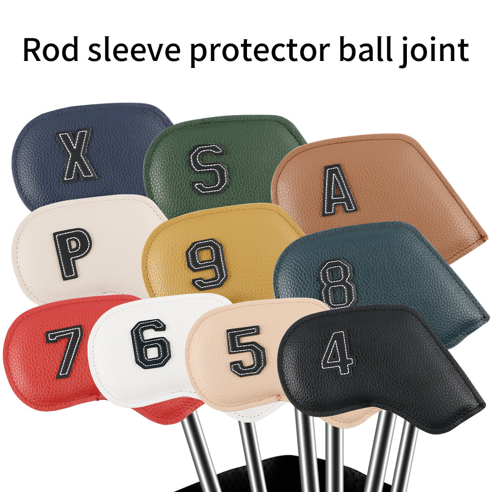 Golf Irons Headcover PU Leather Covers 3-9 PAS Waterproof Double-Sided Digital Oil Edge Technology Color