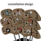 Golf Iron Head Covers Leather Golf Iron Covers Set Brown Skull Pattern