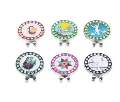 Golf ball Marker with Magnetic Cap Clip | Fun Golf Accessories Choice of 6 styles