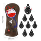 Golf Wood Head Cover Coffee Colour Wine Glass Embroidery 4PCS/Set