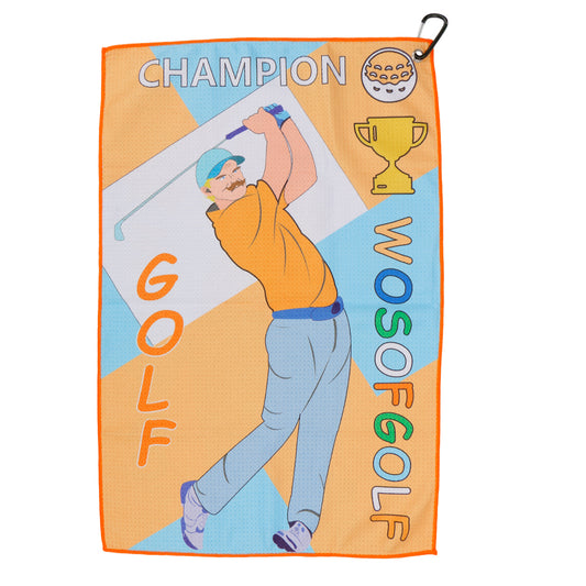 M02 Golf Towel Super Fiber Waffle Towel Double Sided Printed Pattern Golf Bag Golf Gift