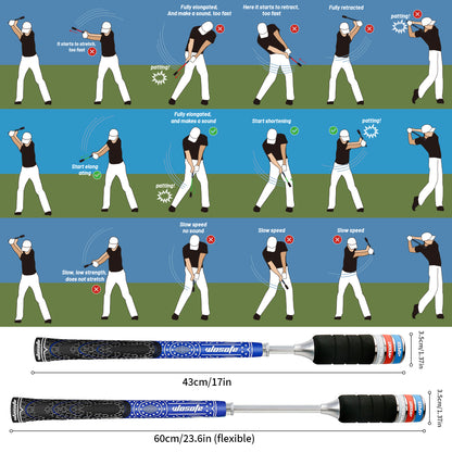 Wosofe Golf Swing Stick Golf Swing Club With Adjustable Features For Practicing Tempo Speed And Power