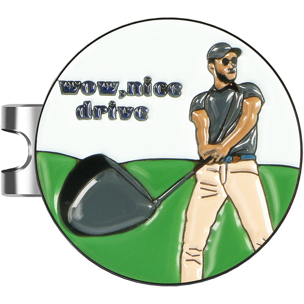 Golf Ball Marker with a Standard Magnetic Hat Clip