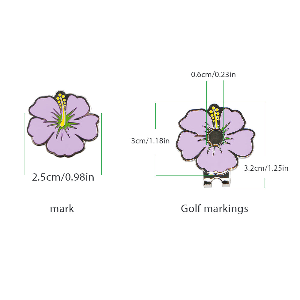 Golf Ball Markers And Novelty Hat Clip Set Flower Glove Hat Shape Clip