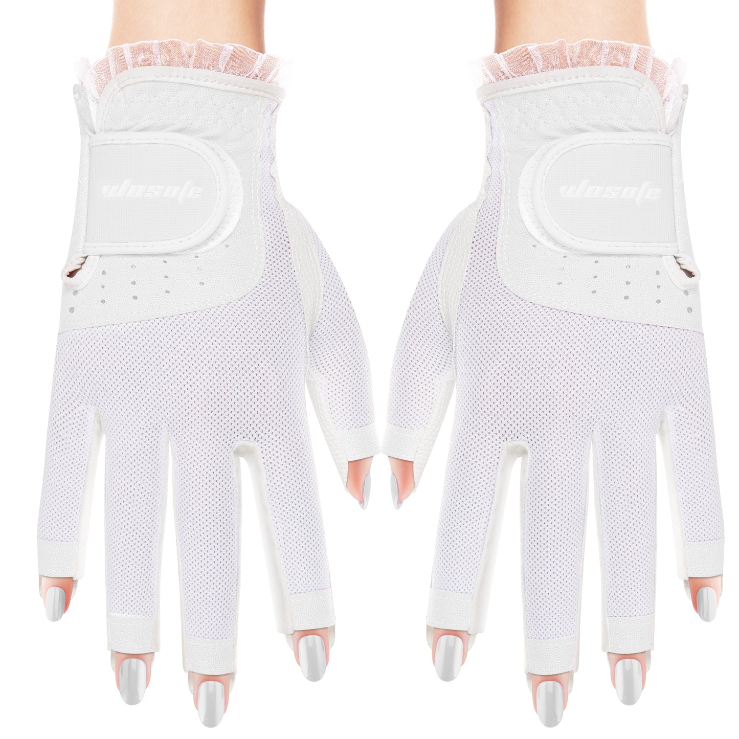 Delicate Pink Lace Finger-Out Glove