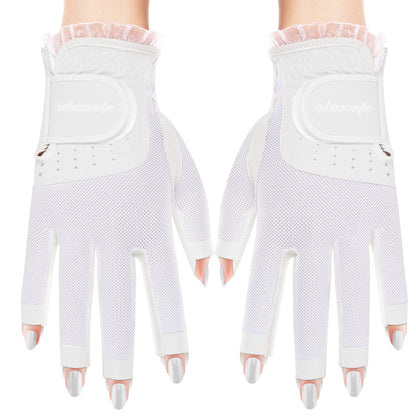 Delicate Pink Lace Finger-Out Glove