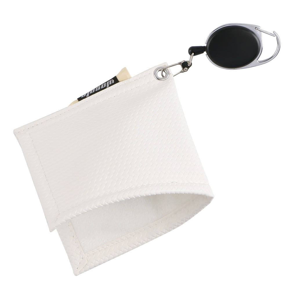 M07 White Golf Club Wipes Easy Pull Closure High Grade PU Leather