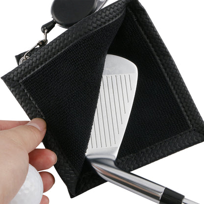 M11 Black Golf Club Wipes Easy Pull Closure High Grade PU Leather