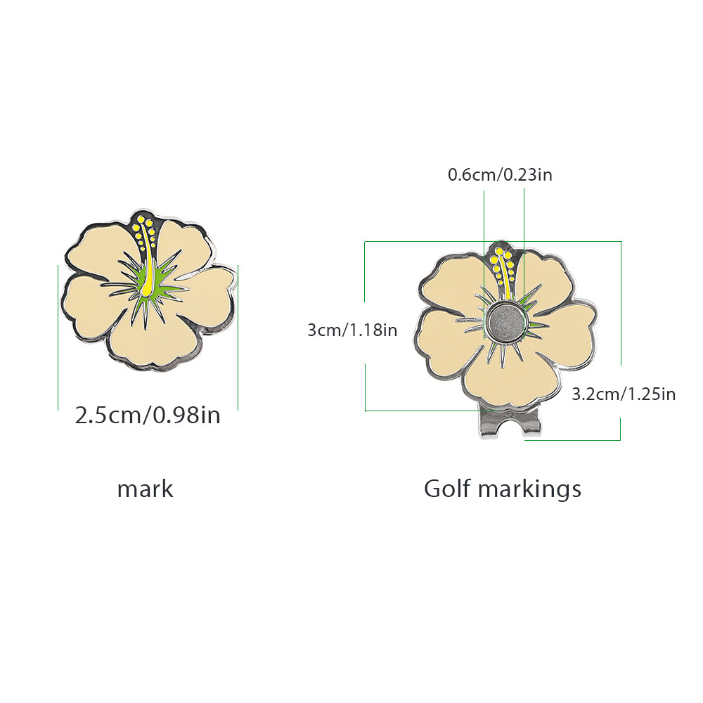 Golf Ball Markers And Novelty Hat Clip Set Flower Glove Hat Shape Clip