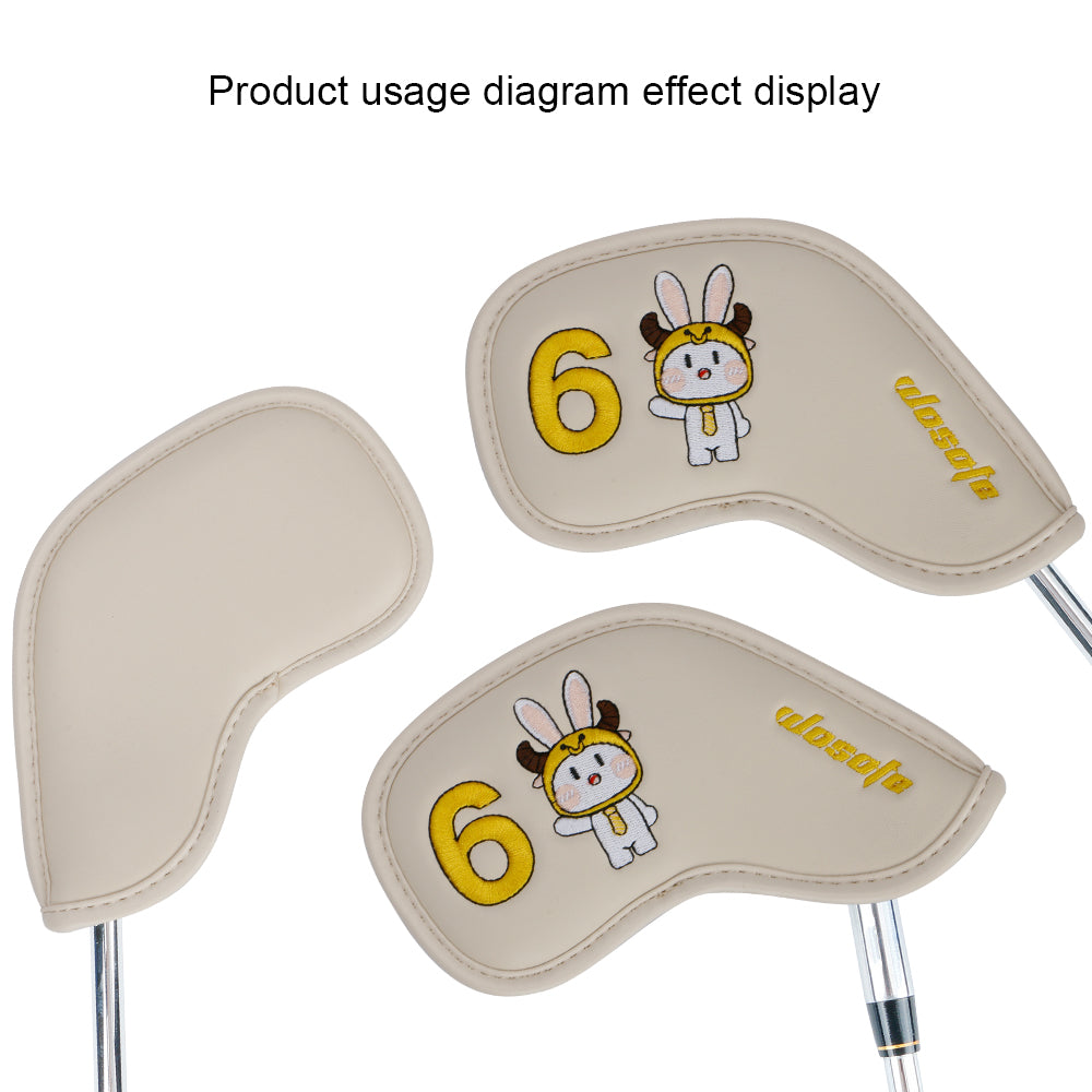 Golf Iron Head Covers Set Iron Headcover Wedge Cover Cartoon Rabbit pattern