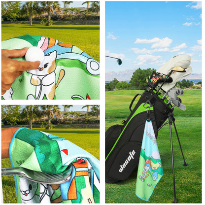 M16 New Design Golf Towel Digital Printing Fun Cartoon Pattern with Magnetic Clasp