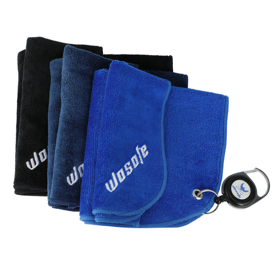 M14 New Golf Towel 3 Colors To Choose Wiping Cloth Easy Drawstring Lanyard Retractable