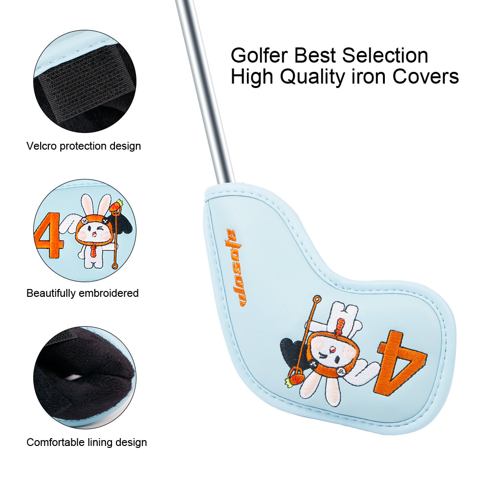 Golf Iron Club Headcover Cartoon Rabbit Pattern Iron Head/Wedge Cover