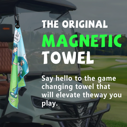 M16 New Design Golf Towel Digital Printing Fun Cartoon Pattern with Magnetic Clasp