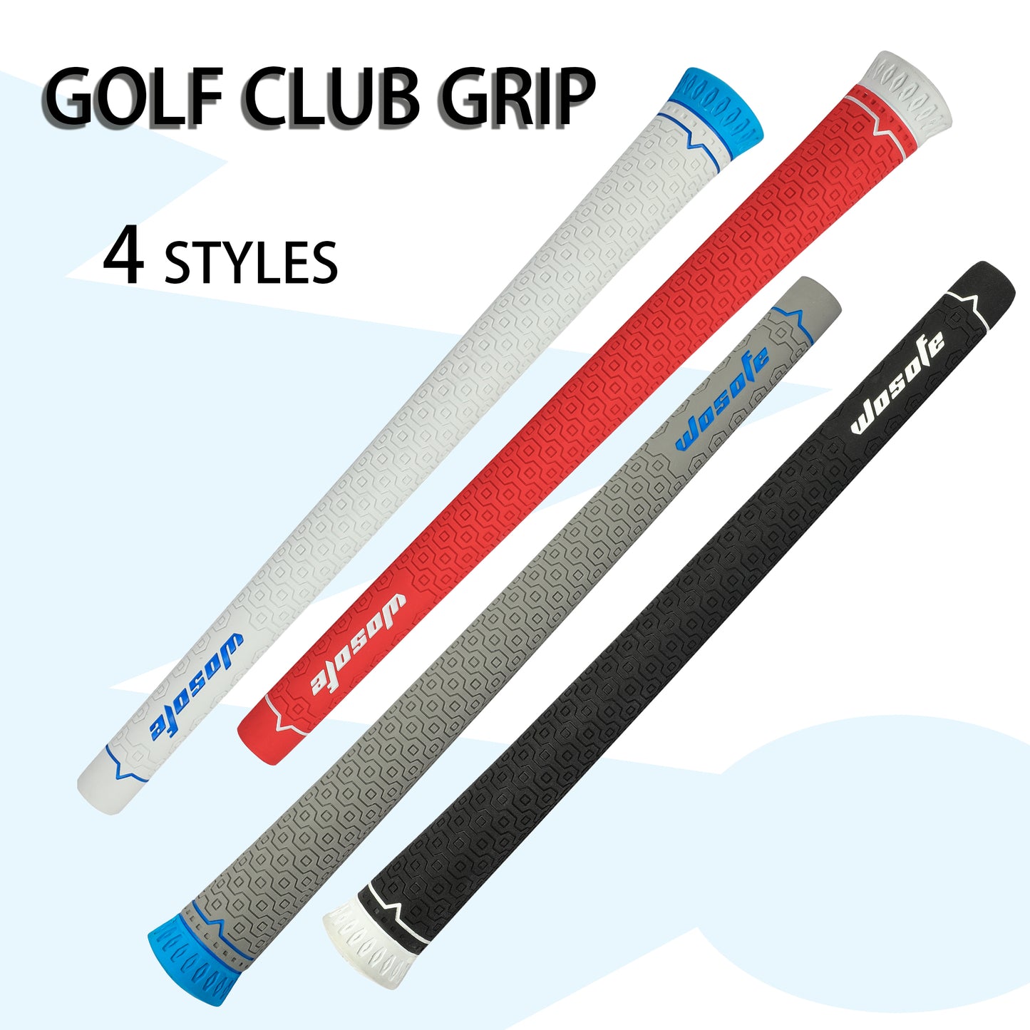 Golf Club Grips White Lightweight Shock-Absorbing Grip Set