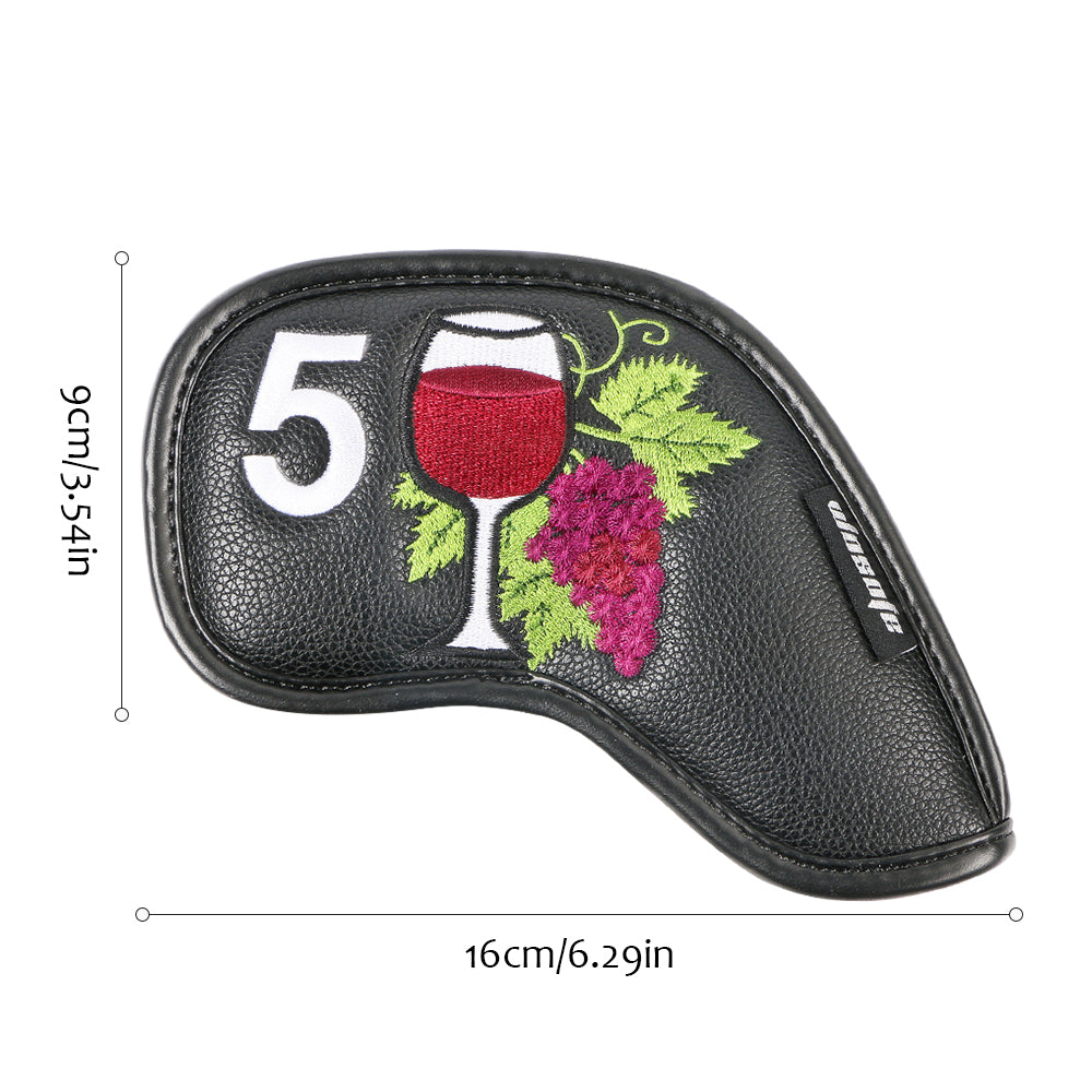 New Golf Iron Cover Club Cap Cover Wine Glass Pattern High-Grade PU