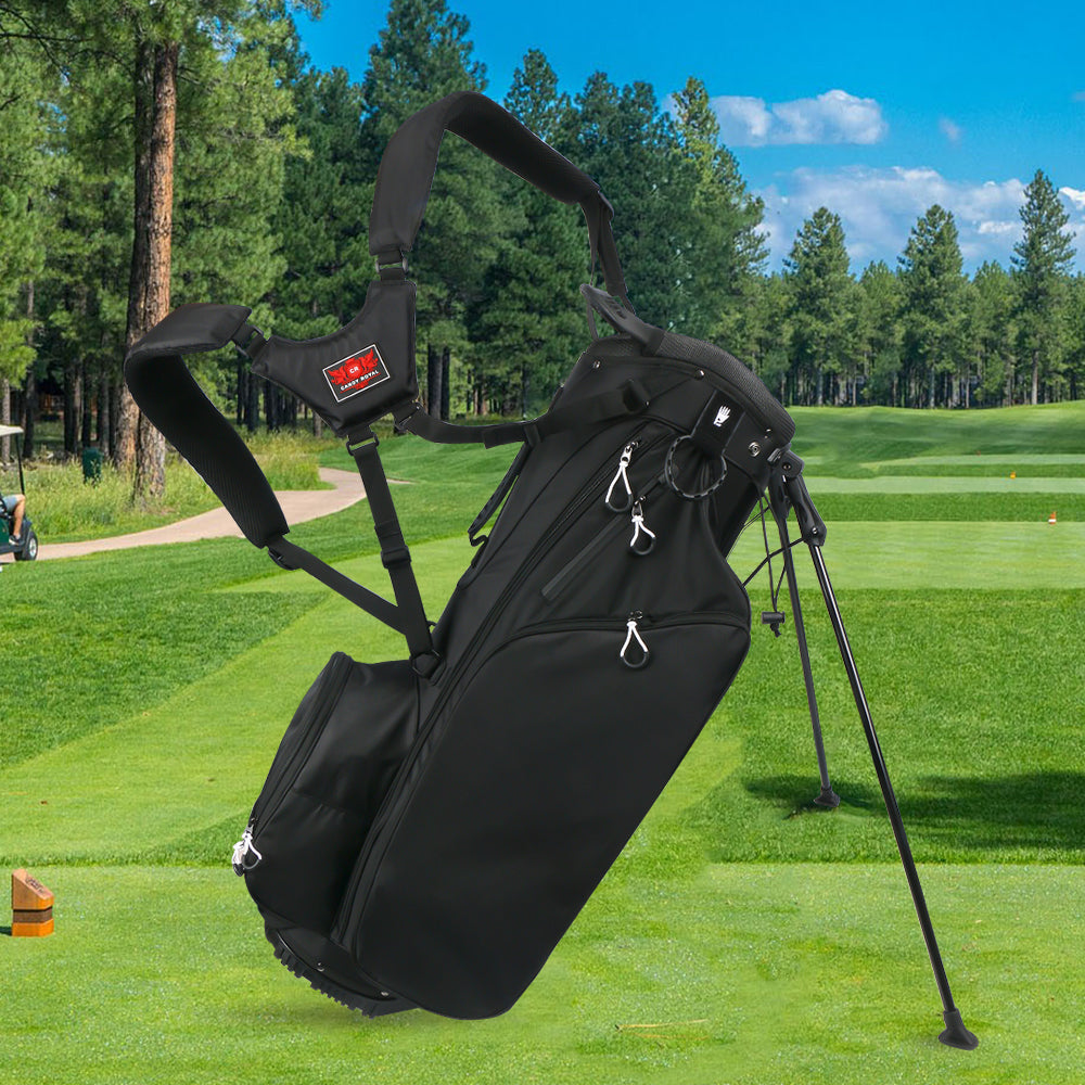 Simple Portable 4 Colors Waterproof Double Strap Black Nylon Golf Stand Bag