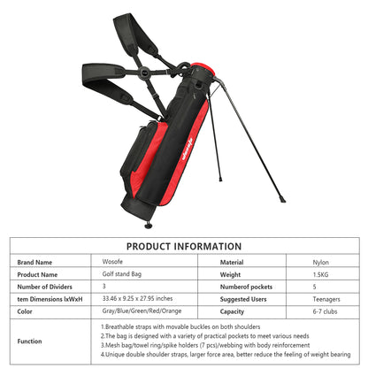 Wosofe New Hot Golf Stand Bag Big 5 Colors Available Durable Lightweight Outdoor