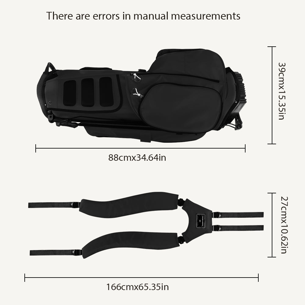 シンプルでポータブルなカスタマイズ防水ダブルストラップブラックナイロンゴルフスポーツバッグスタンディングバッグ