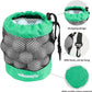 Golf Balls Storage Bag Nylon Mesh With Hook Sliding Drawstring Cord Lock Closure Golf Ball Bags Training Accessories 3 Size 3 Color For Choice