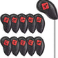 New Black And Red Color Scheme Golf Iron Covers 11 PCS/Set Lychee Texture