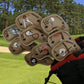 Golf Iron Head Covers Leather Golf Iron Covers Set Brown Skull Pattern