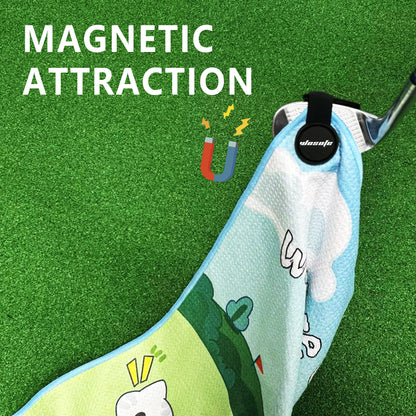 M16 New Design Golf Towel Digital Printing Fun Cartoon Pattern with Magnetic Clasp