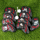 Golf Iron Head Covers Leather Golf Iron Covers Set Black Skull Pattern