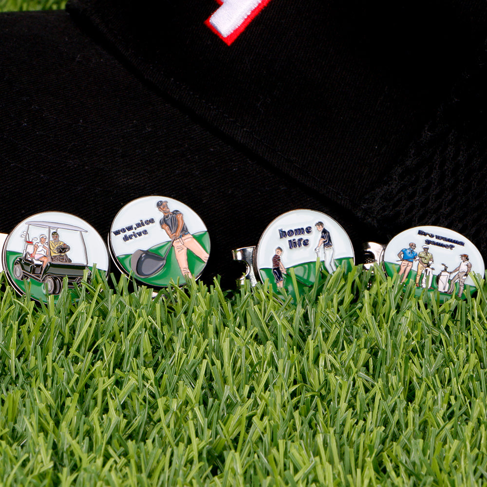 Golf Ball Marker with a Standard Magnetic Hat Clip