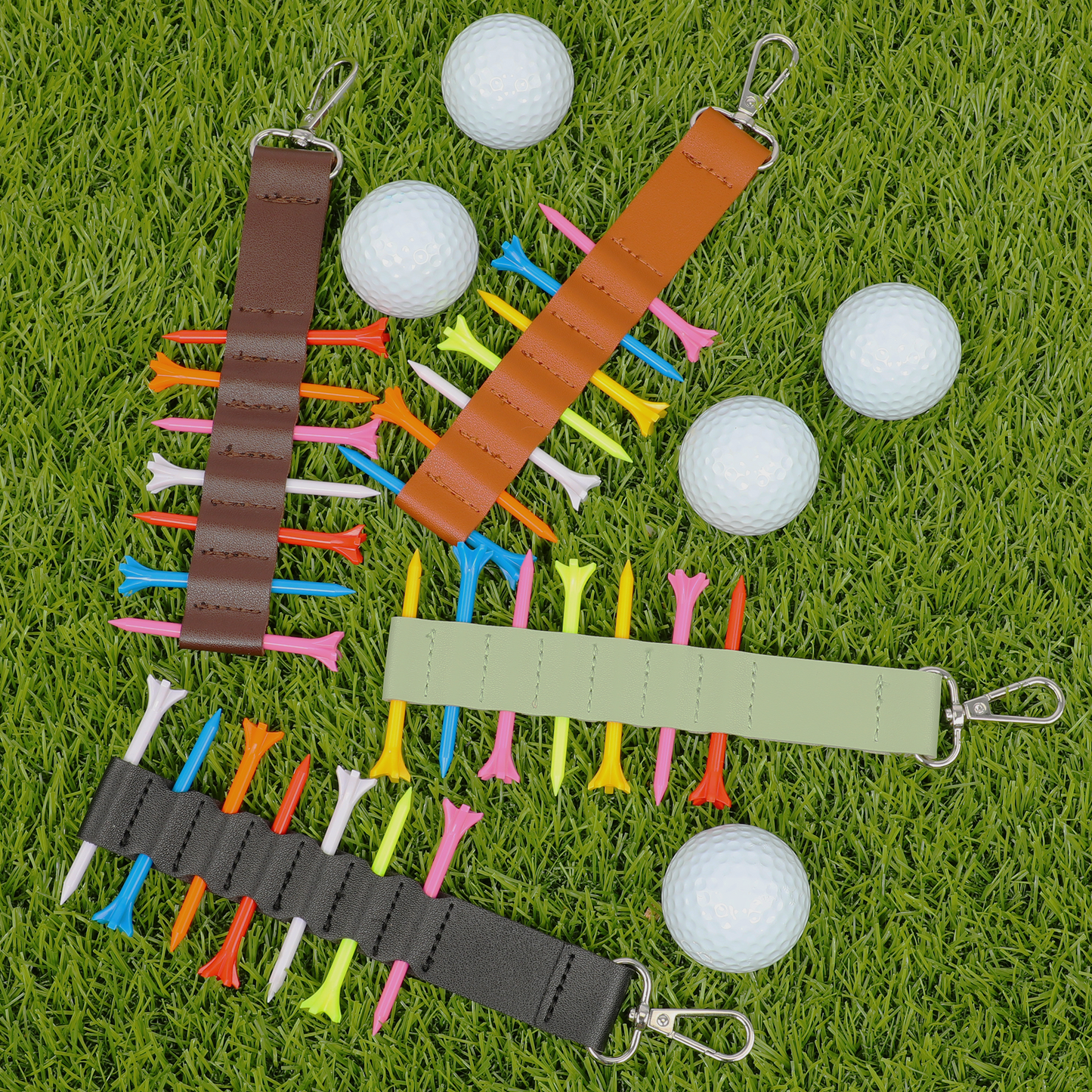 Golf Ball Spike Holder Portable Attaches To Bag 7PCS