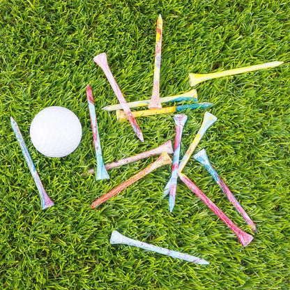 Golf Tees 100pcs/lot Dazzling Colored Wood Tee Golf Drag Practice Accessories