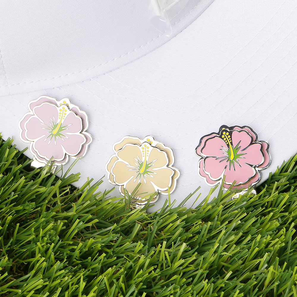 Golf Ball Markers and Novelty Hat Clip Set Flower Glove Hat Shape Clip