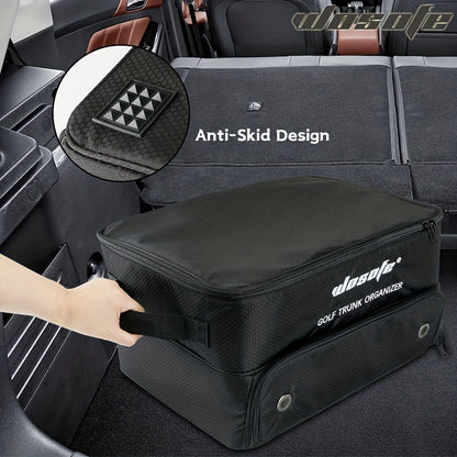 Multifunctional Portable Golf Storage Bag Dustproof Foldable Zipper Black Double Layer