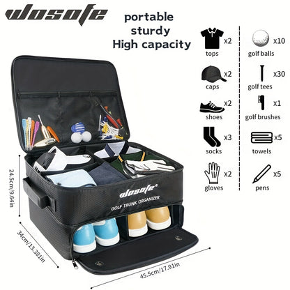 Multifunctional Portable Golf Storage Bag Dustproof Foldable Zipper Black Double Layer