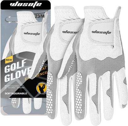 Wosofe Golf Gloves For Men’s Left Hand Lycra Korean Nanometer Grip Soft Comfortable Pack Of 2