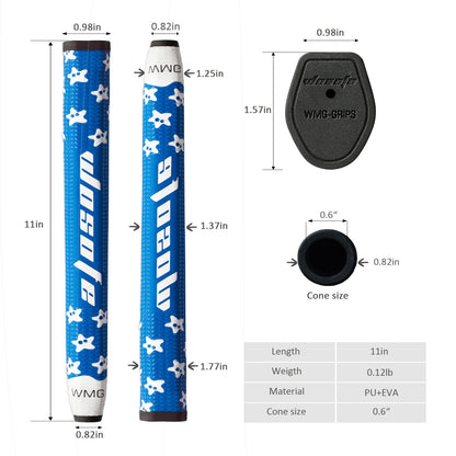 Golf Putter Grip Small Midsize 55g 3.0  2.0 Lightweight Non-Slip Silica Gel Particle Eva Rubber Starfish Pattern